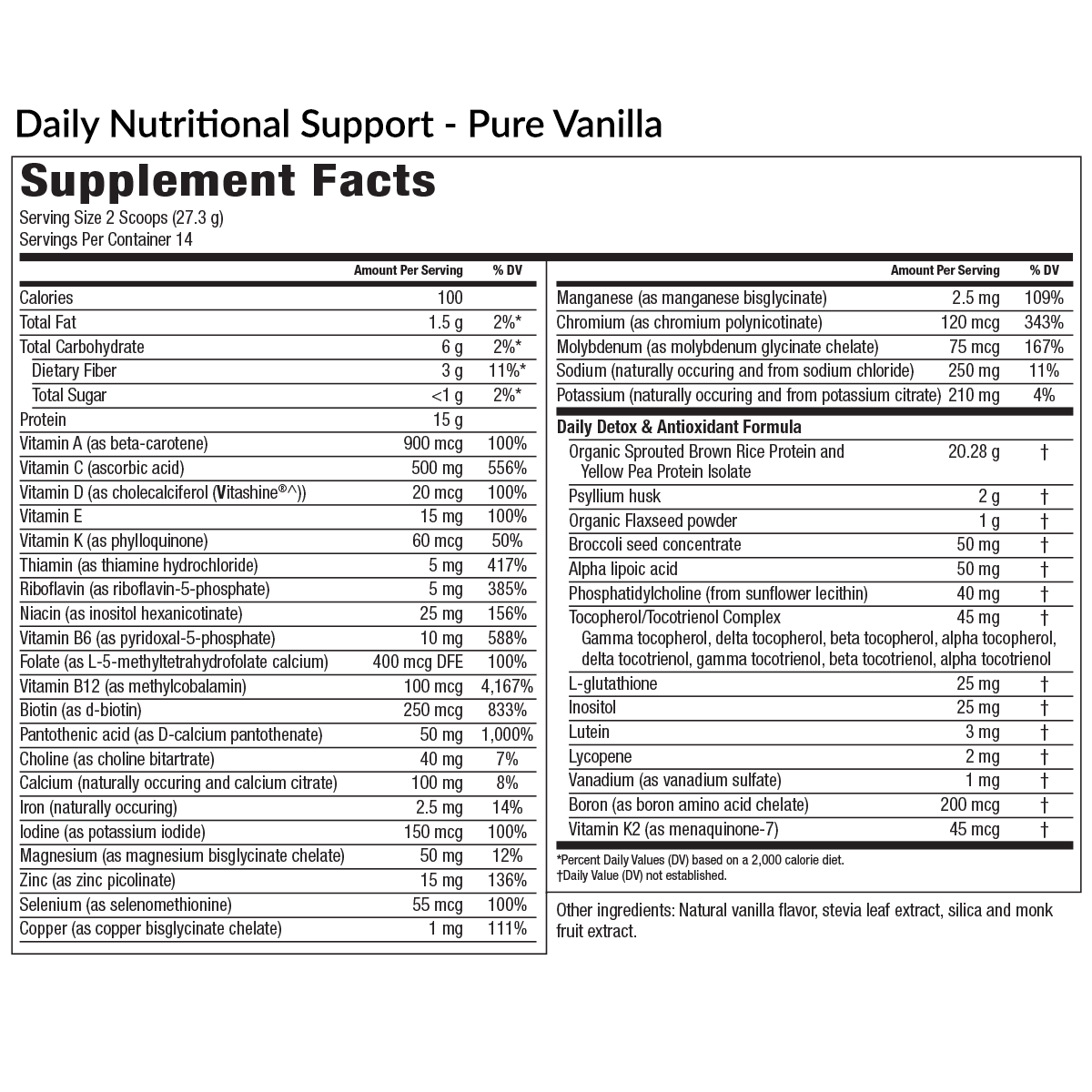 Daily Nutritional Support (DNS - Pure Vanilla)